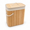 Canasto bamboo c/ tela y tapa plegable