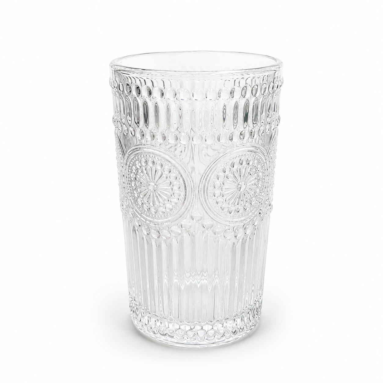 Vaso vidrio relieve