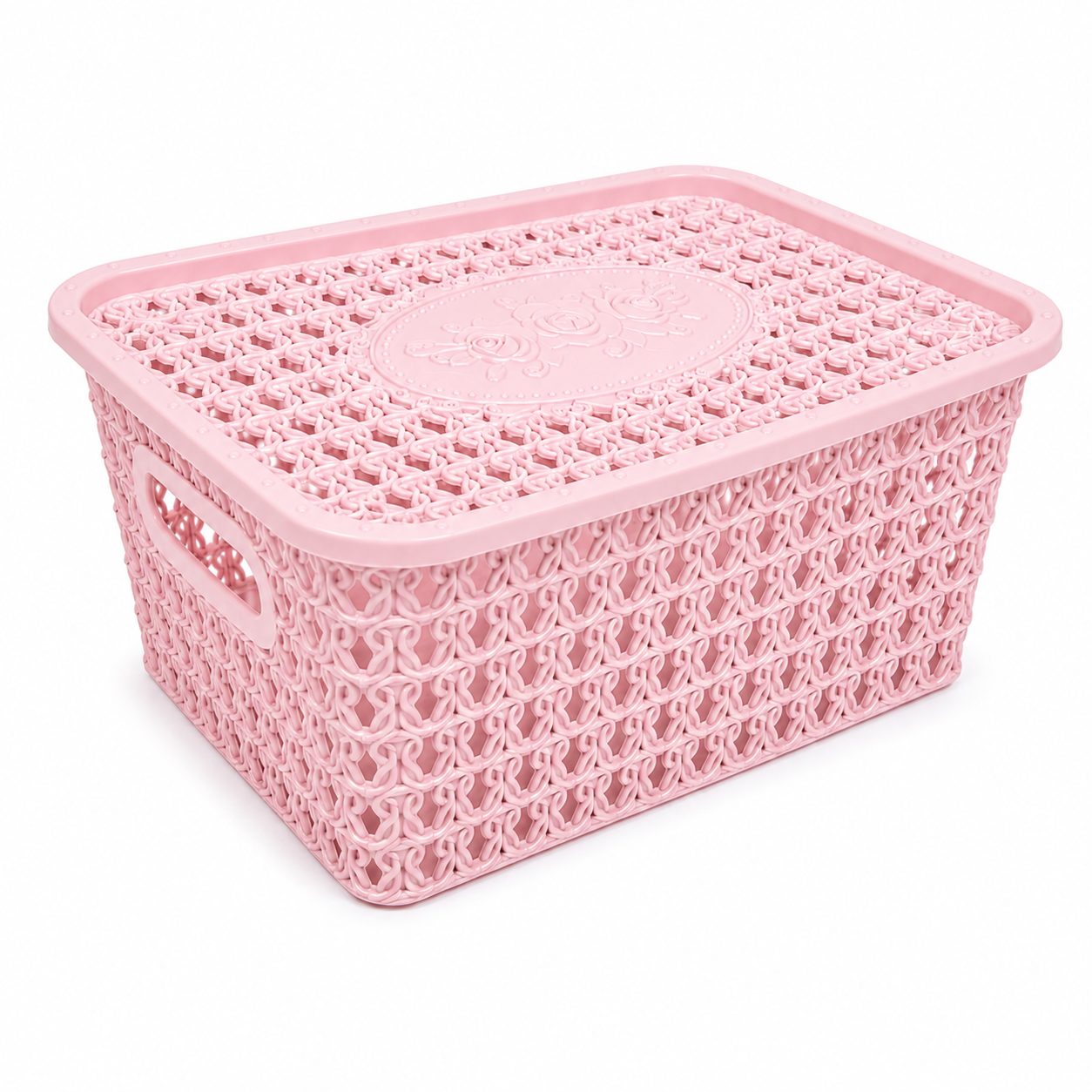 Caja plástica c/tapa trenzada