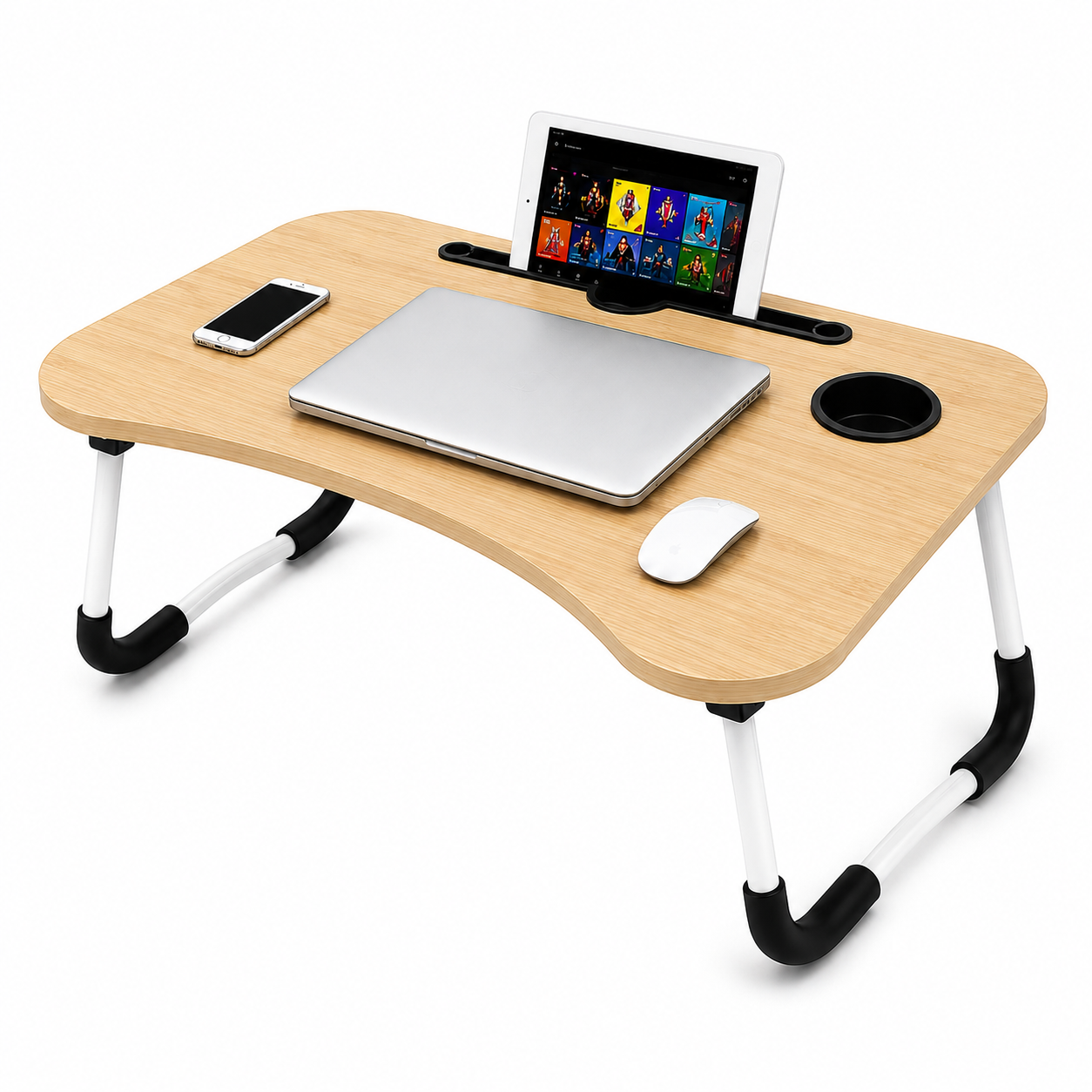 Mesa plegable con apoyavaso
