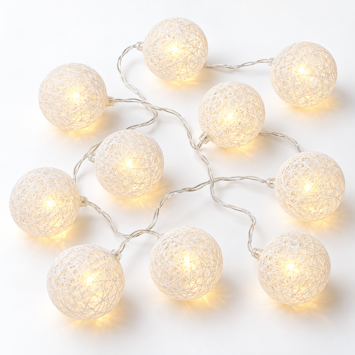 Guía de luces bolas colgantes x10
