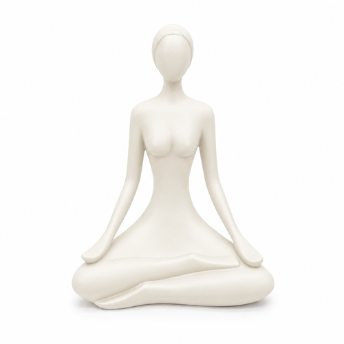 Adorno cerámica mujer yoga