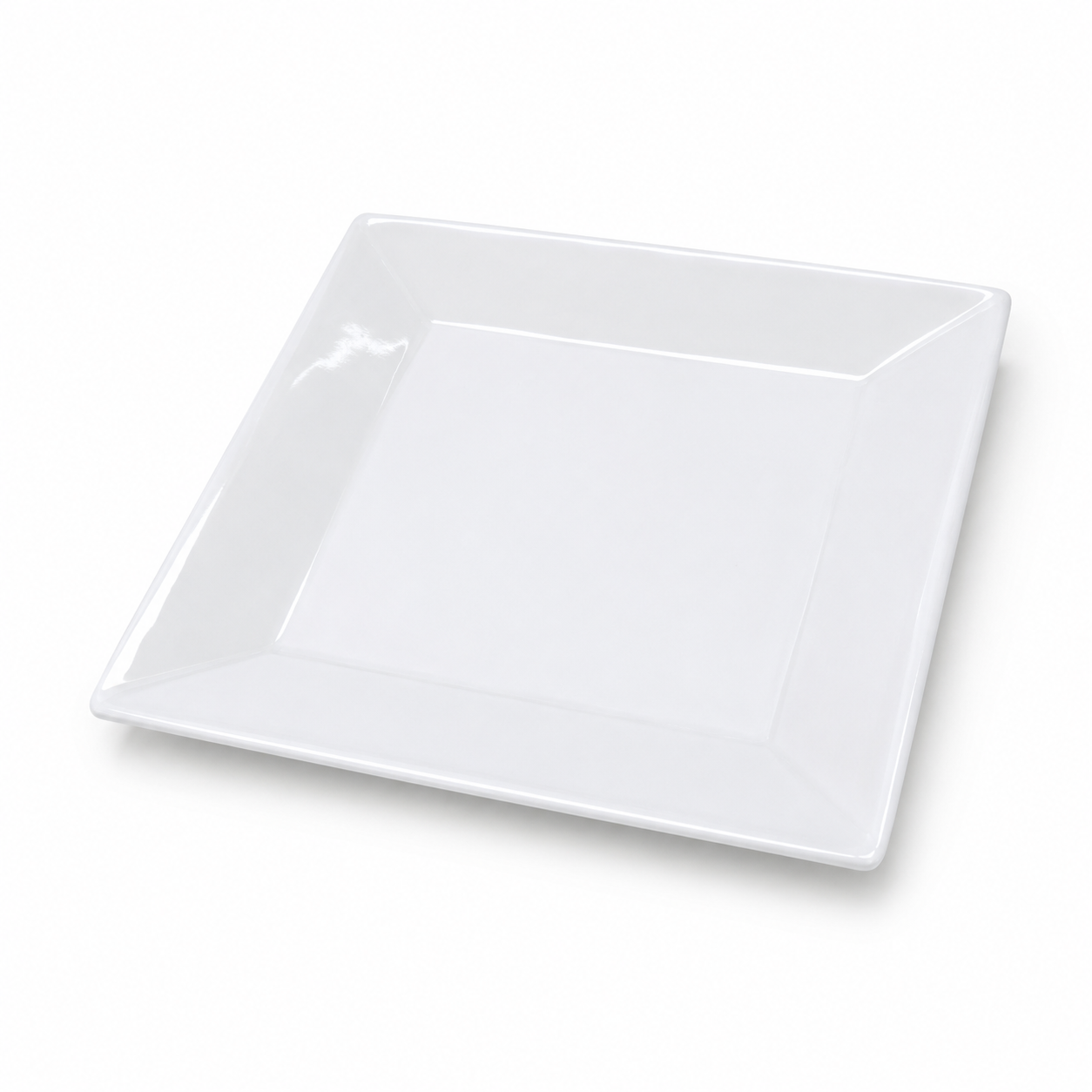 Plato ceramica blanco cuadrado
